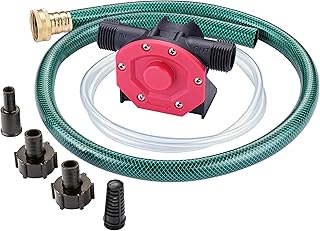 Portable Self Priming Mini Hand Drill Water Transfer Pump Kit with Suction and Discharge Hose for Water Oil Fluid Transfer