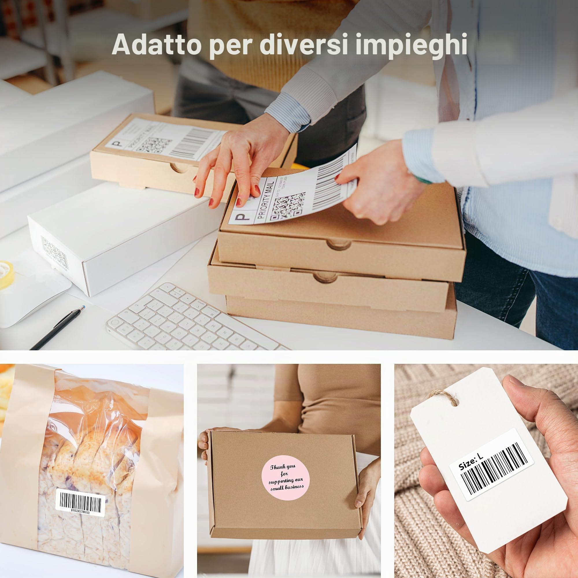POLONO Stampante Etichette Spedizione, Stampante Termica Etichette 4x6, Etichettatrice Termica Diretta Commerciale, Compatibile con USPS, FedEx, Shopify, Ebay, Amazon, Supporta Molteplici Sistemi
