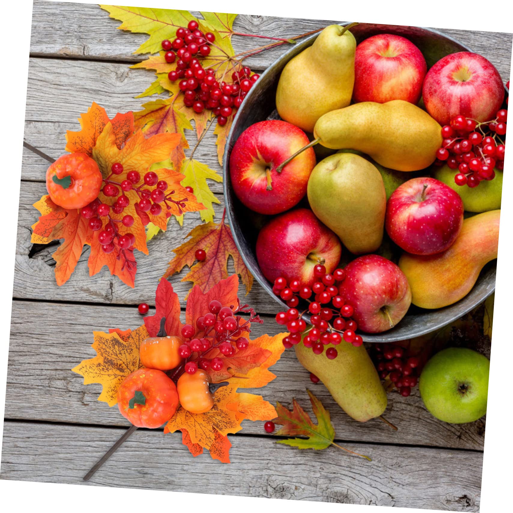 TOPBATHY 9stücke Teiliges Künstlicher Kürbisse Mit Ahornblättern Herbstdekoration Für Halloween Und Erntedankfest Für Partys Tischdeko Und Outdoor-Dekoration