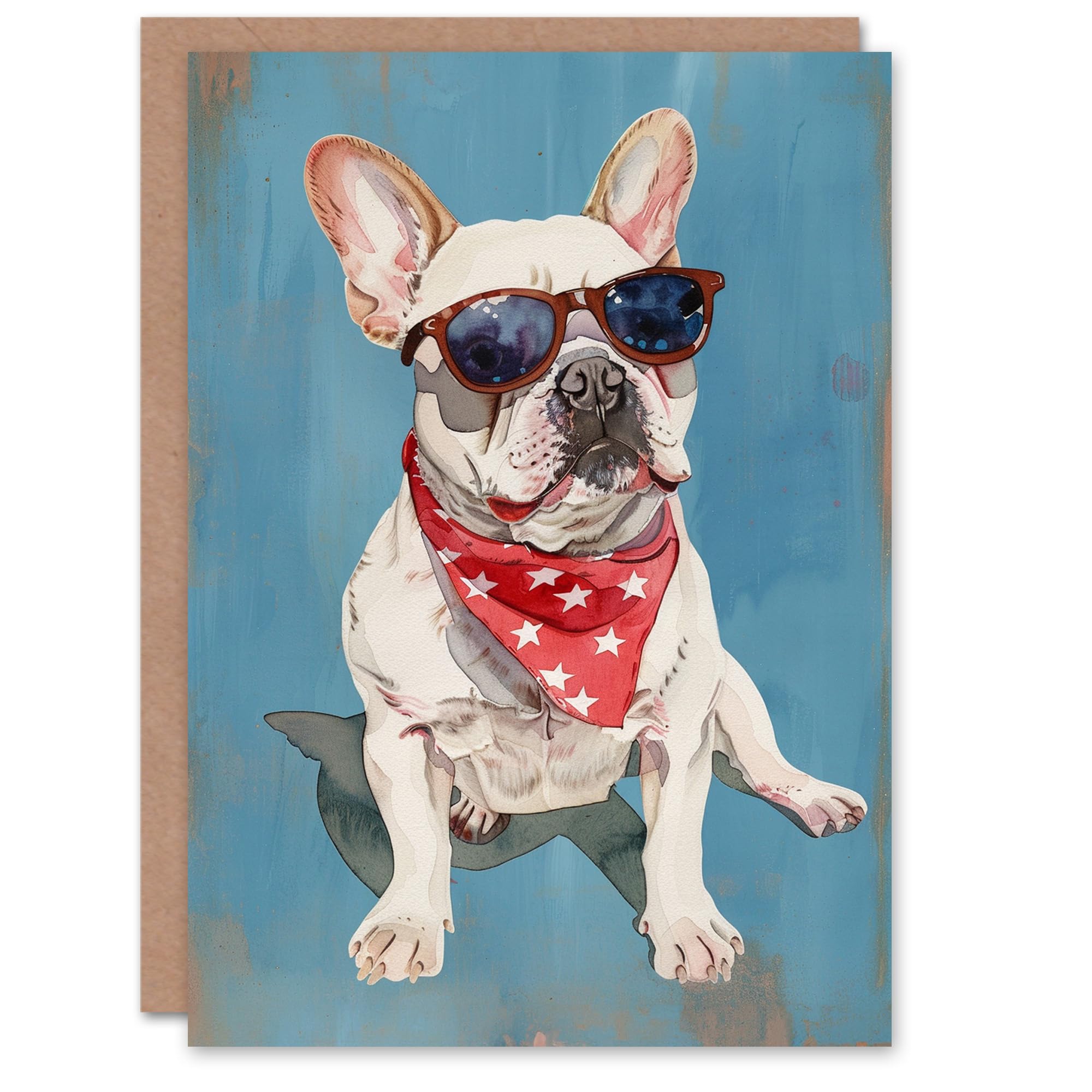 French Bulldog Sunglasses and Bandana Dog Lover Birthday Card