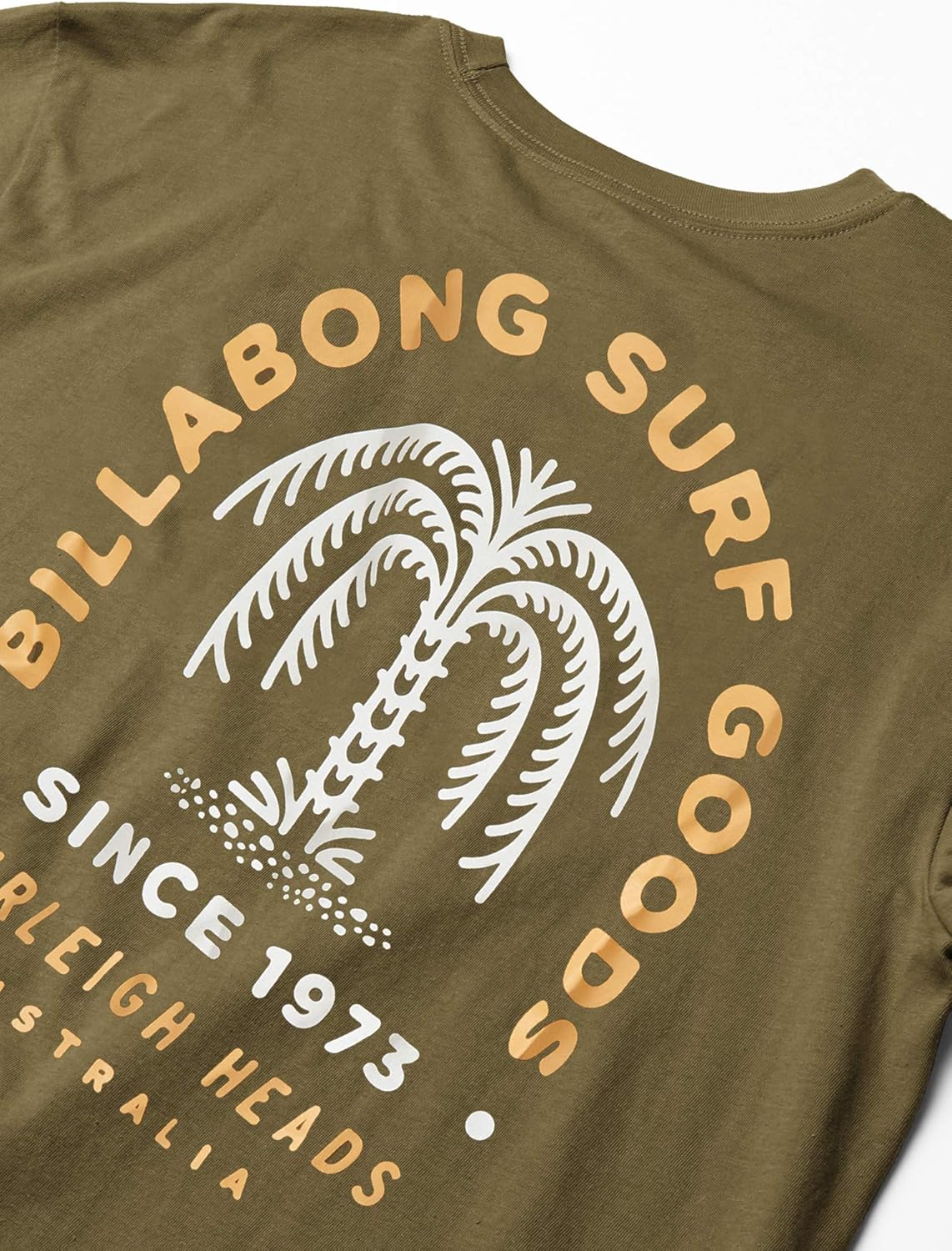 Billabong Men's Short Sleeve Logo Graphic T-Shirt, Military Palmas, S