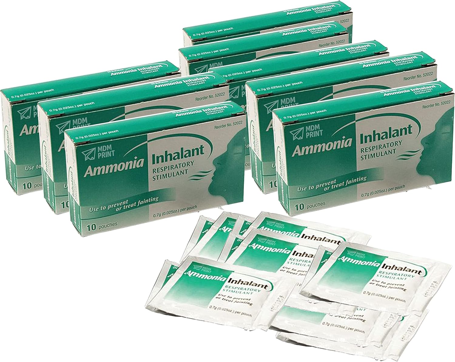 AMMONIA INHALANT WIPE, 8 Packs of 10