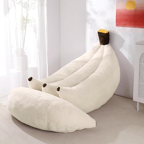 Miniatura 14 de Puf de plátano con otomana, sofá cama de suelo con reposapiés, cómoda tumbona convertible para adolescentes y adultos, sofá de felpa para