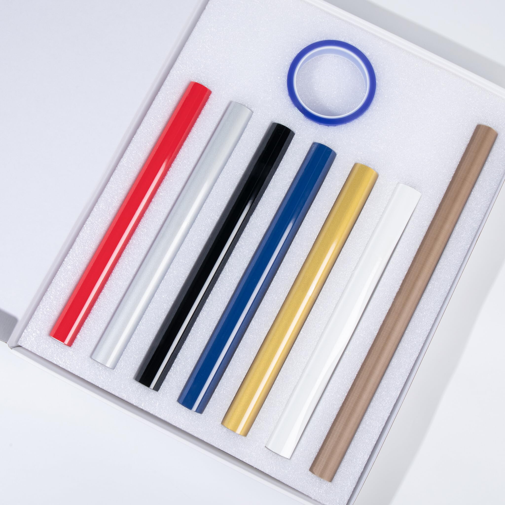 LOKLiK Starter Pack for Auto Heat Press & Auto 2 Smart – 6 Rouleaux de Vinyle de Transfert de Chaleur, 3 Feuilles de Teflon Sublimation – Kit Idéal pour Débutants et Experts en Impression Thermique