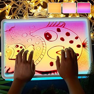 la-belle-vie Light Table for Kids | Light Table Manipulatives | Sand Art Table | Sensory Light Table | Light Table Accessori | Light Table for Classroom | 3 Light Modes Infinitely Dimmable 16"(Blue)