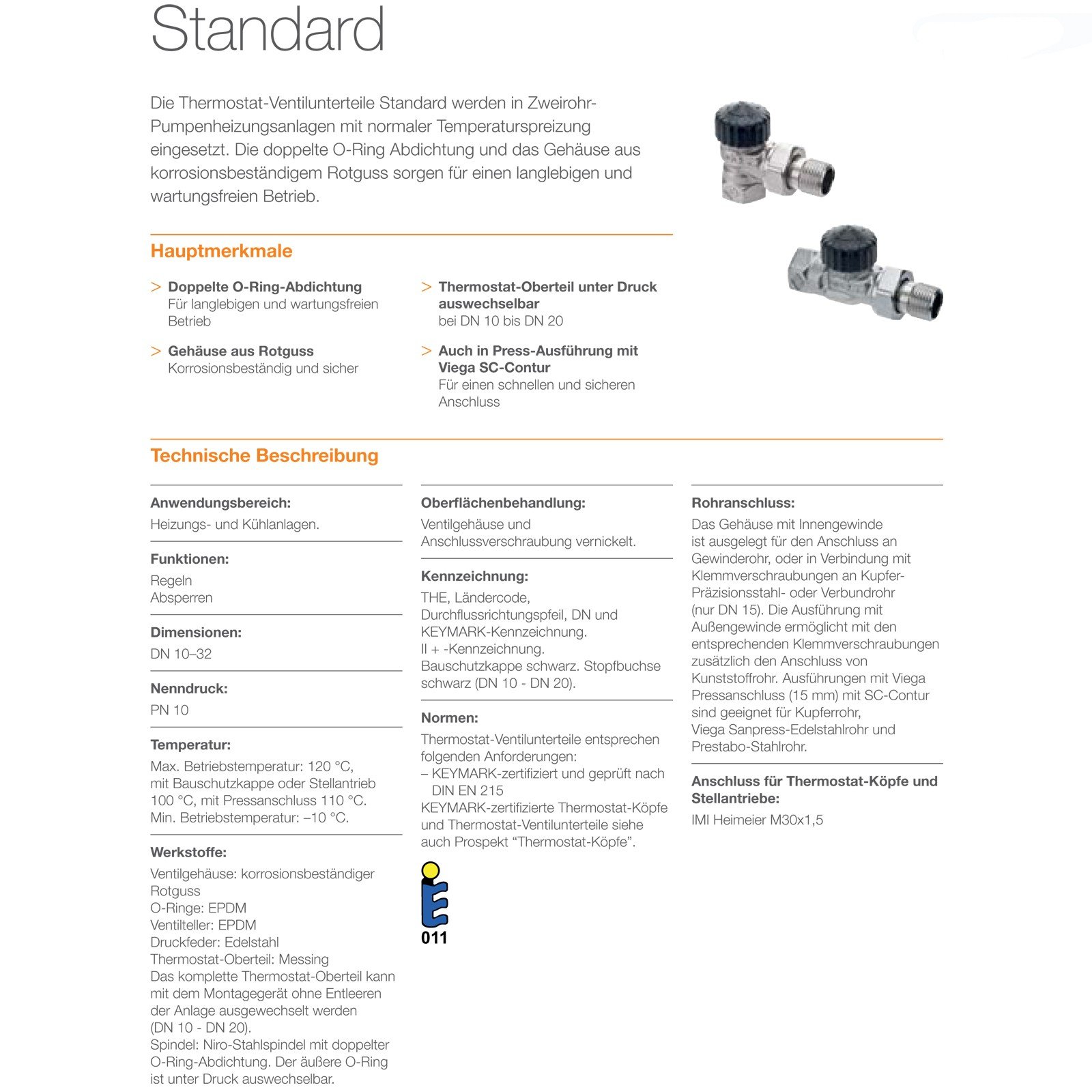 Heimeier HEIMTHEVN12 Thermostat-Ventilunterteil, 2201 Eck-Form, 1/2 Zoll