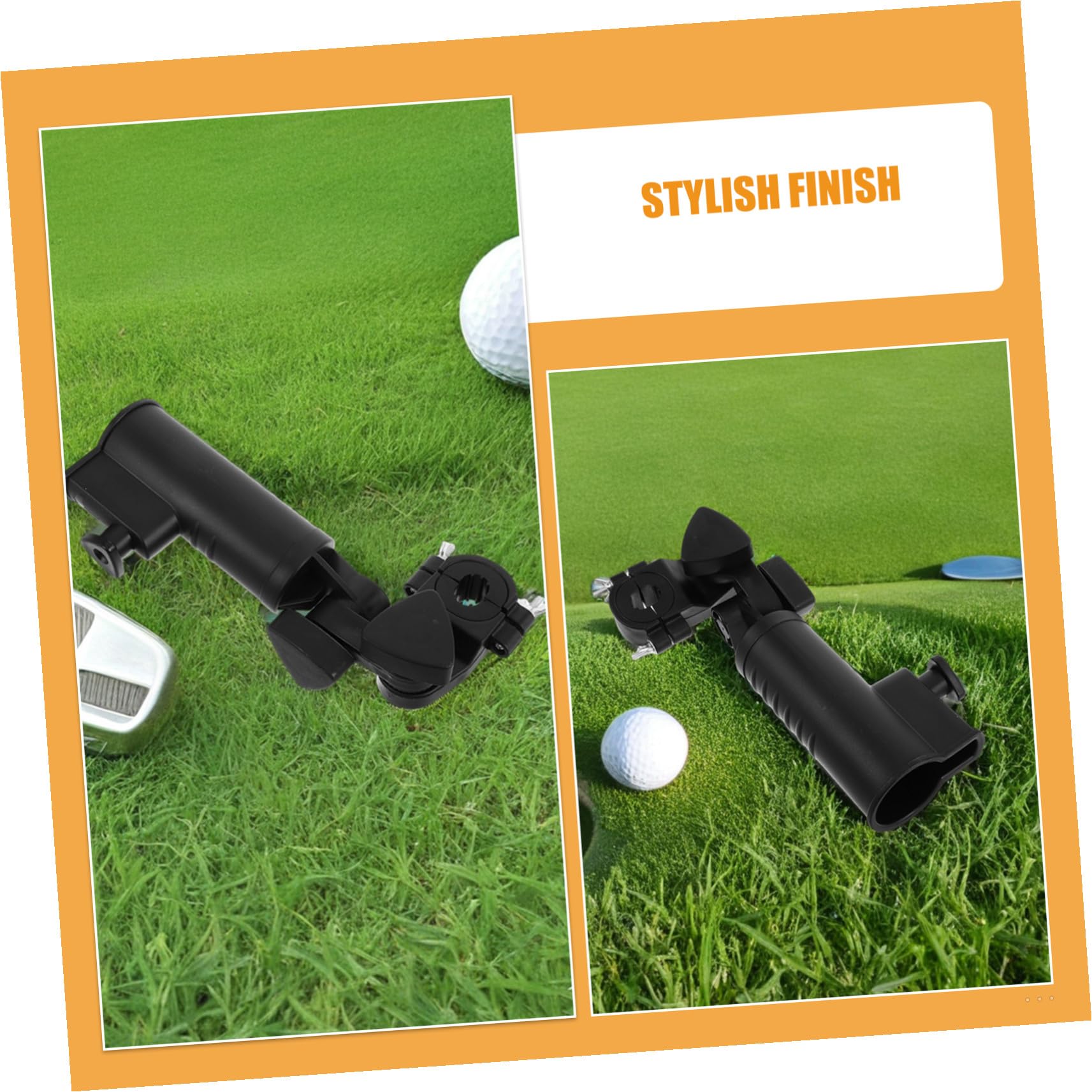 WOONEKY 2 Piezas Soporte para Paraguas de Golf Soporte con Abrazadera Resistente para Carrito de Golf Montaje Fácil para Torneos y Uso Diario Accesorio Duradero para Actividades al Aire