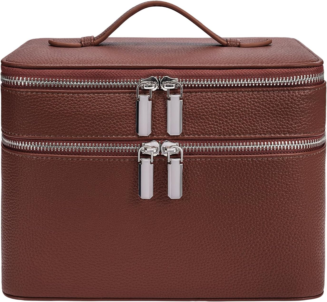 Makeup Case, Large Capacity Waterproof Double Layer Cosmetic Bag with Removable Div...