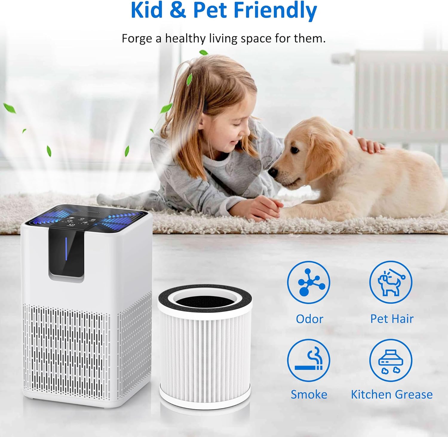 B-D02L Replacement Filter Compatible with MOOKA B-D02L/M05, VEWIOR B-D02U, KOIOS B-D02L, Tailulu D10 Air Purifier, for Home Large Room up to 1076 ft², 3 Pack - Image 5