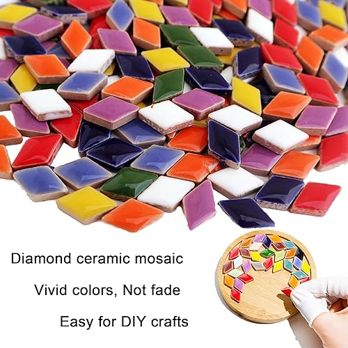 Miniatura 4 de Azulejos de mosaico de cerámica para manualidades, azulejos de mosaico de pétalos de colores surtidos de 7 onzas de cerámica para suministros de