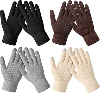 Winter Gloves - Womens Winter Gloves, Warm Touchscreen gloves Women Men, Knit gloves for Cold Weather