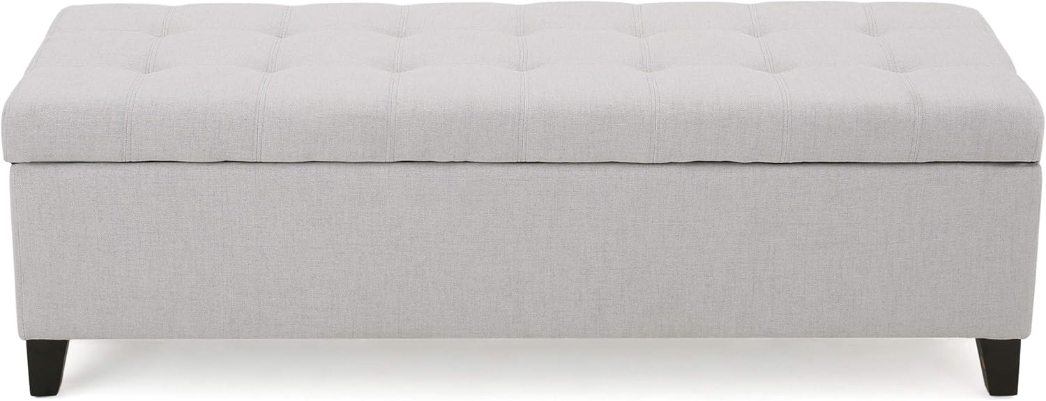 Christopher Knight Home Mission Fabric Storage Ottoman, Light Grey : Home & Kitchen