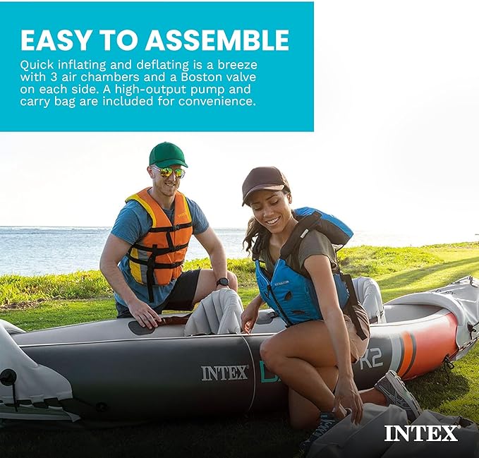 Kayak Inflable Intex Dakota K2 para 2 Personas con Remos y Bomba miniatura 6