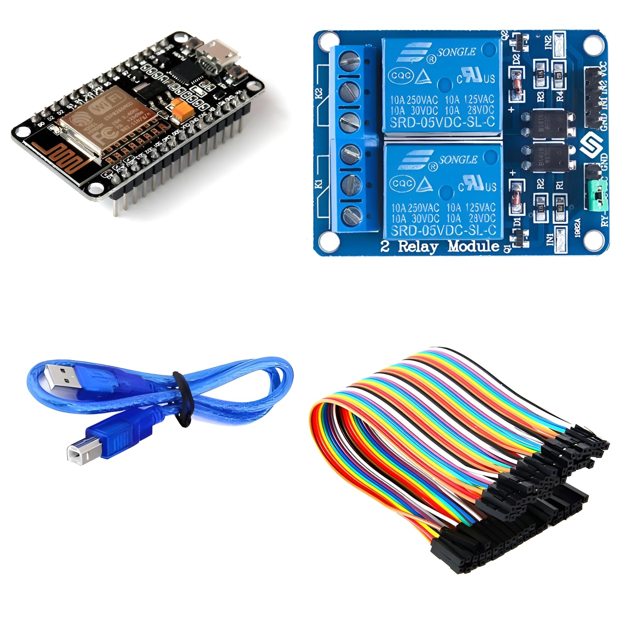 R&D ESP8266 NodeMCU WiFi with 2 Channel Relay Module and Jumper Wire for Electrical Control Kit (B0CPV196MW) Amazon Price History, Amazon Price Tracker