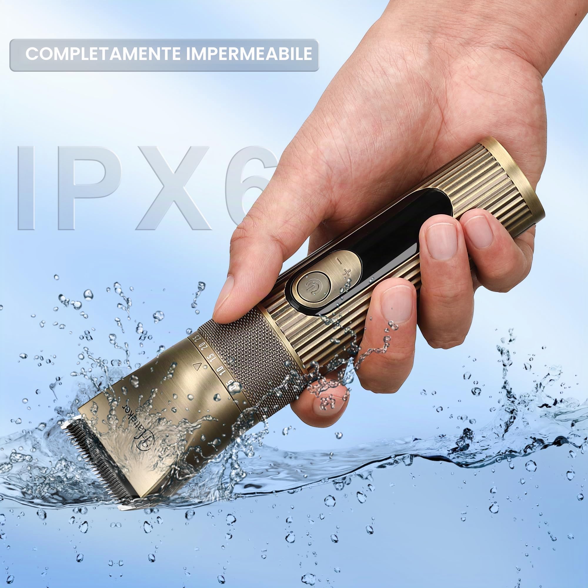 Hatteker Tagliacapelli Uomo Professionale Regolabarba Uomo Rasoio Elettrico Barba Macchinetta per Capelli Tagliabarba Trimmer Impermeabile 4 in 1