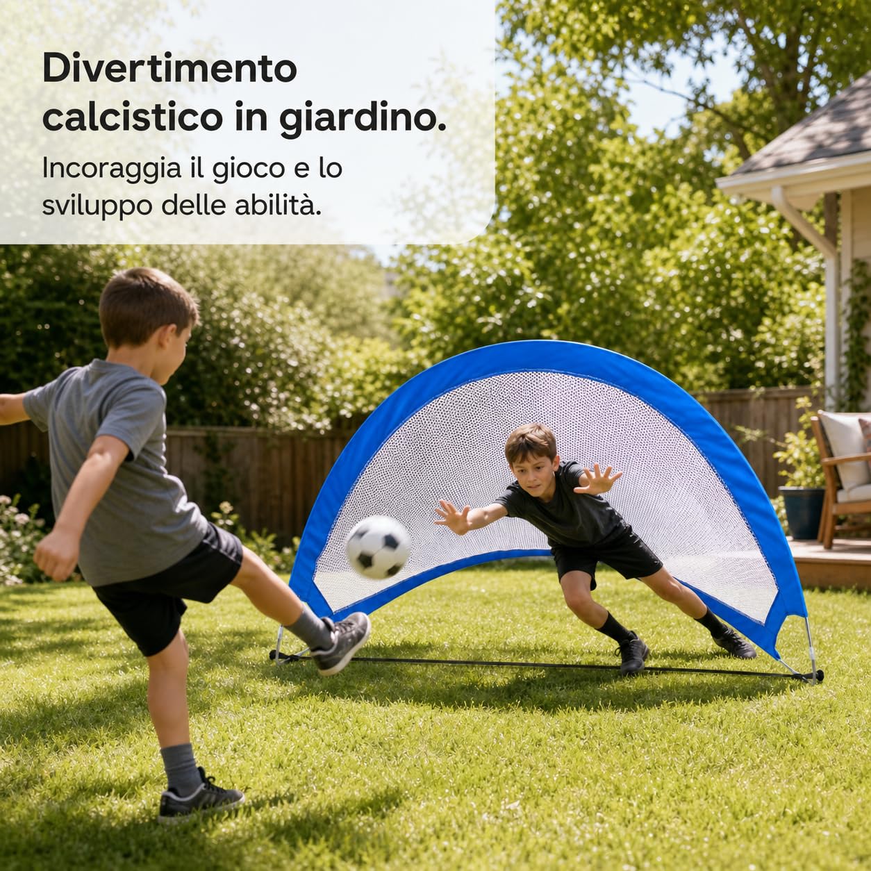 Porta da Calcio Pieghevole per Giardino, per Bambini e Appassionati, per
