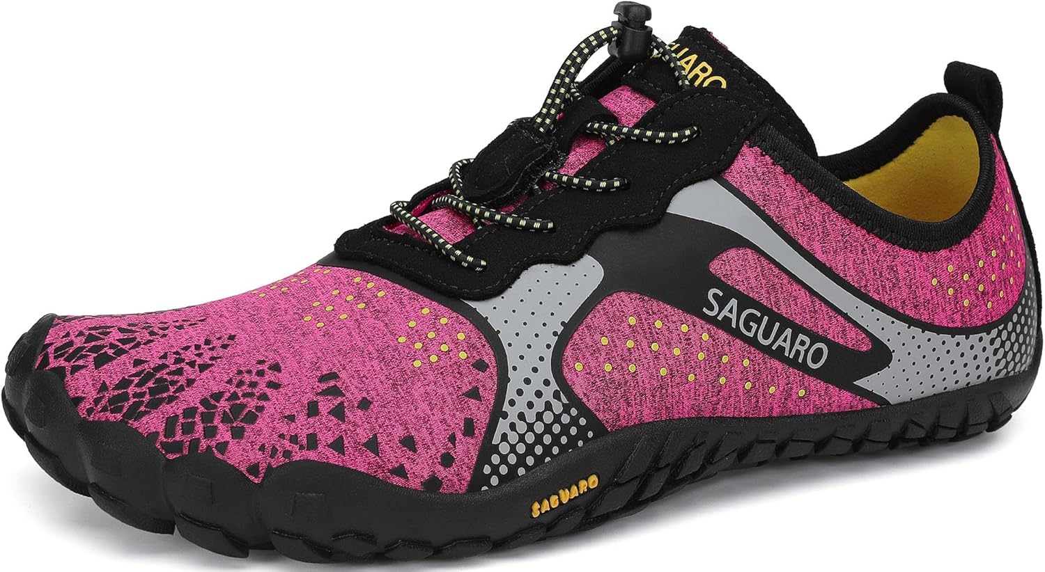 SAGUARO Blotevoetenschoenen voor dames en heren, outdoor, sport, fitnessschoenen, trailschoenen, maat 35-48, diepzwart, 38 EU