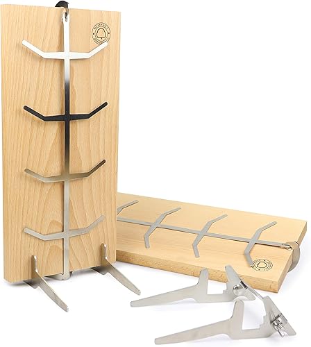 Bargen Tablero de llama con soporte resistente para discos de barbacoa, accesorio de parrilla (juego de 2)