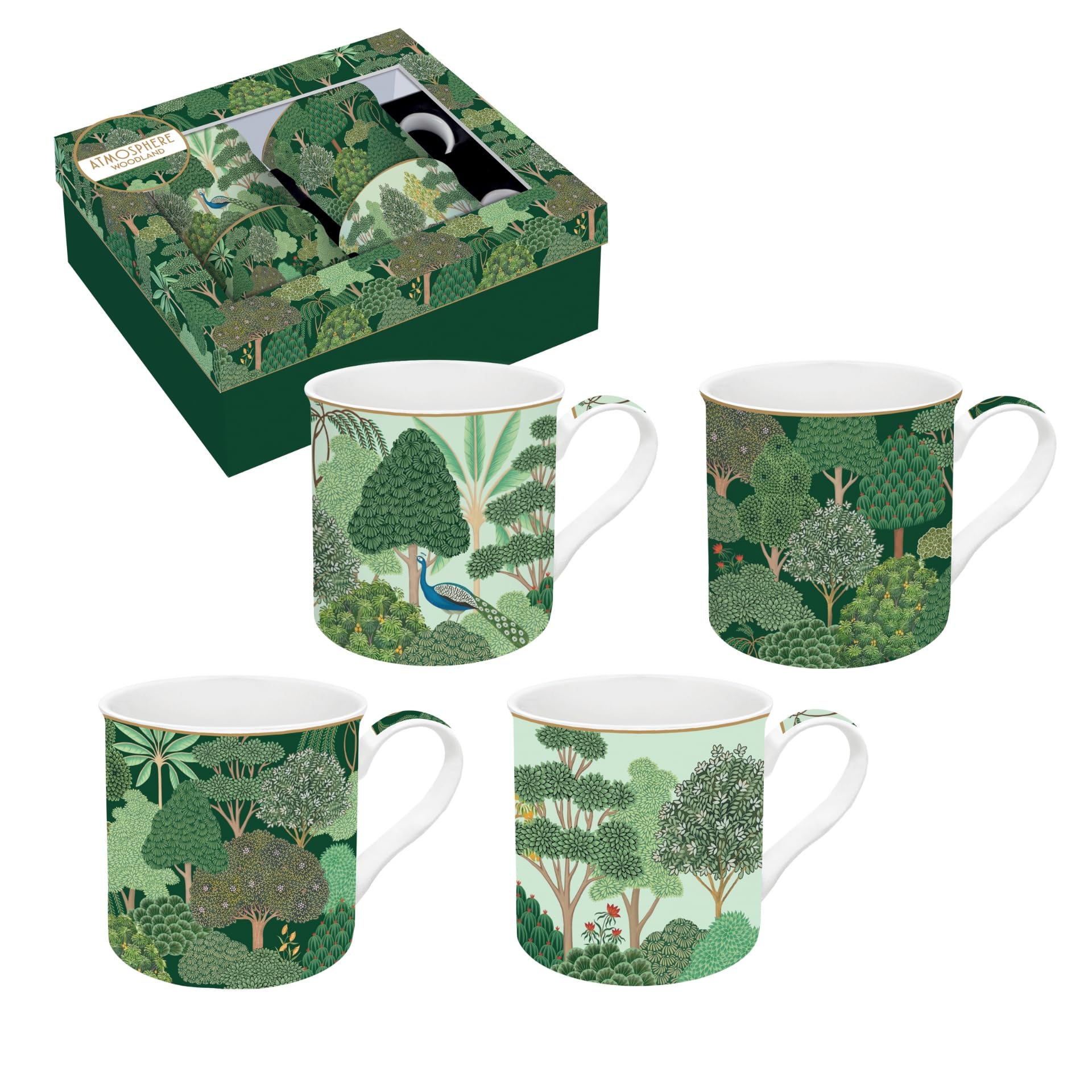 Coffret 4 mugs porcelaine Easy Life 30cl, l'idée cadeau Coffee Mania idéale