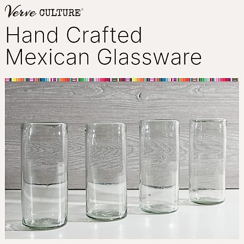 Miniatura 2 de Verve CULTURE Vasos mexicanos Highball para beber, cristalería soplada a mano, vasos de vidrio transparente para cócteles, jugos, bebidas mixtas,