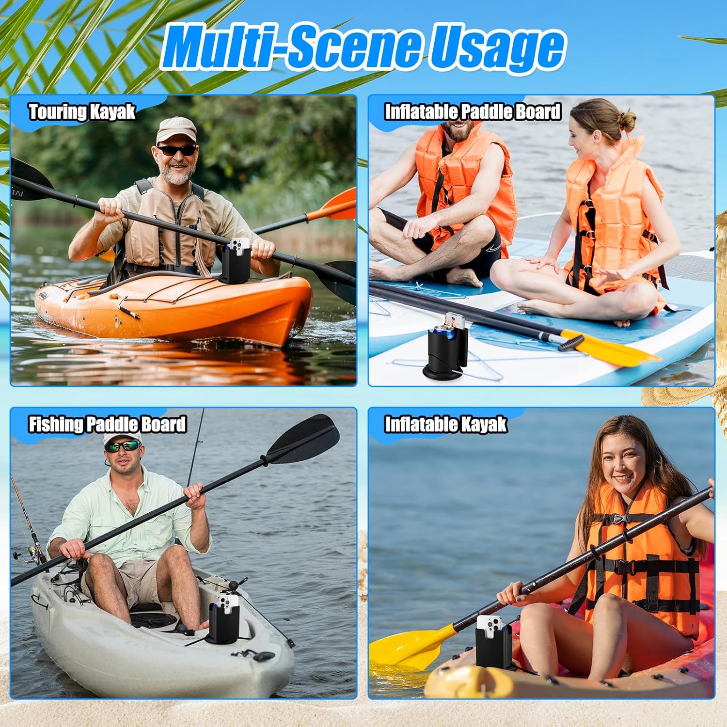 3 Pcs Paddleboard Cup Holder 2-in-1 Paddle Board and Kayak Drink and Phone Holder Paddle Board Accessories for Surfboards, Canoes, Sups, Kayaks, Boats (Black)