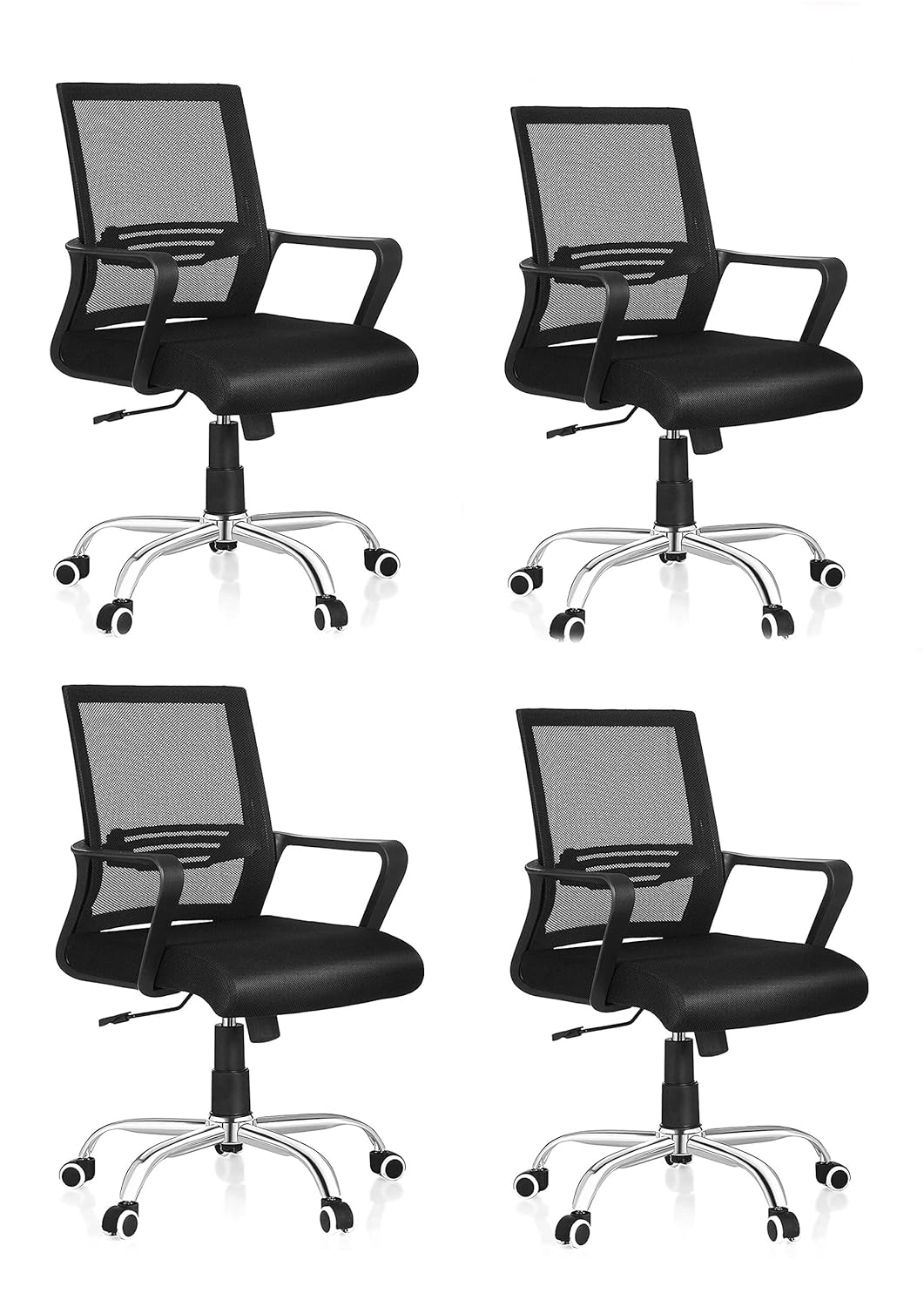 Trends Pack of 4 High Mesh Office Chair for Work Places and Home with