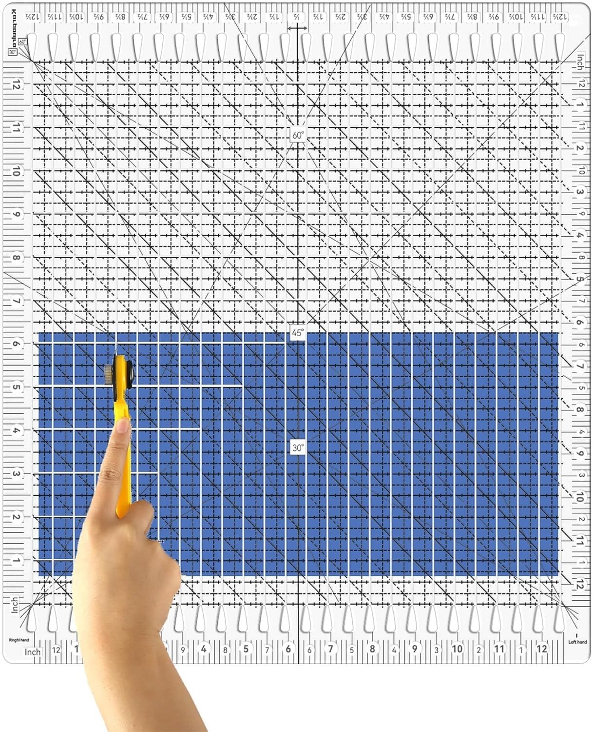 Righello Quilt di grandi dimensioni 30,5 x 30,5 cm Righello a fessura per quilting e cucito Quilt-Strisciole per tessuto quilting e cucito