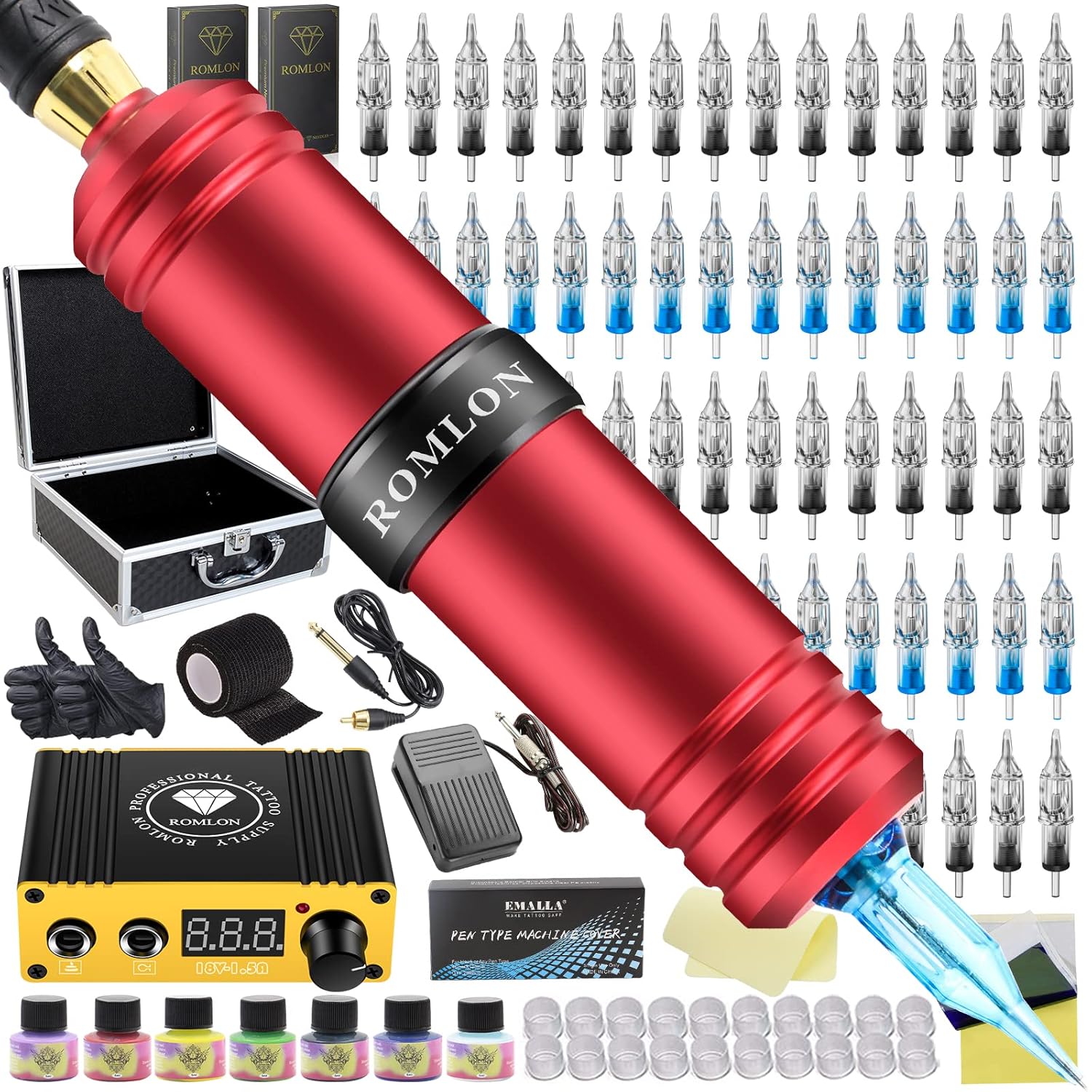 Romlon Tattoo Kit Professional Tattoo Gun Machine Kit