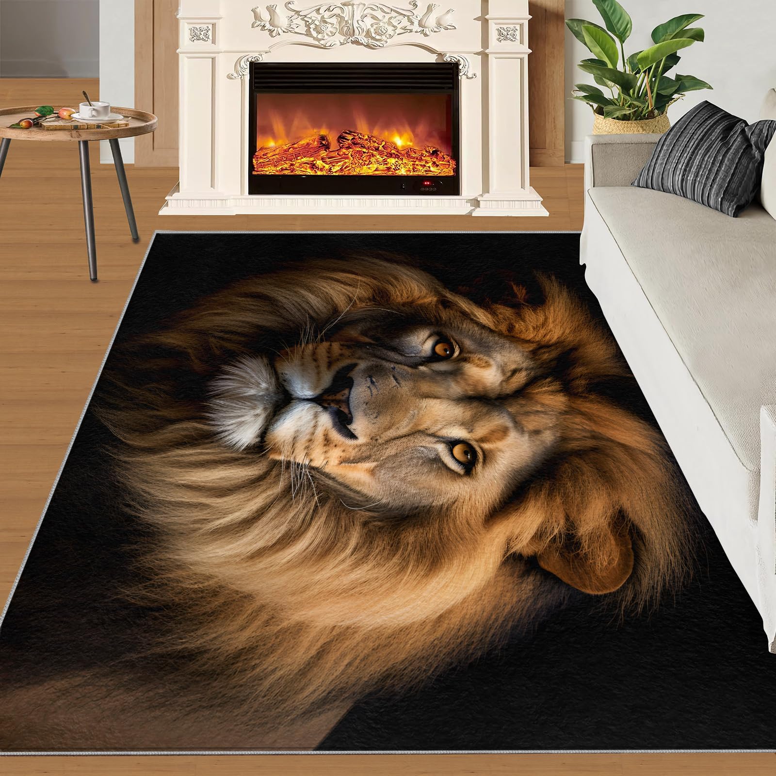 ライオン ラグ Amazon.com: Lion Rug, 3x4 Rug Washable Entryway Rug, Fierce