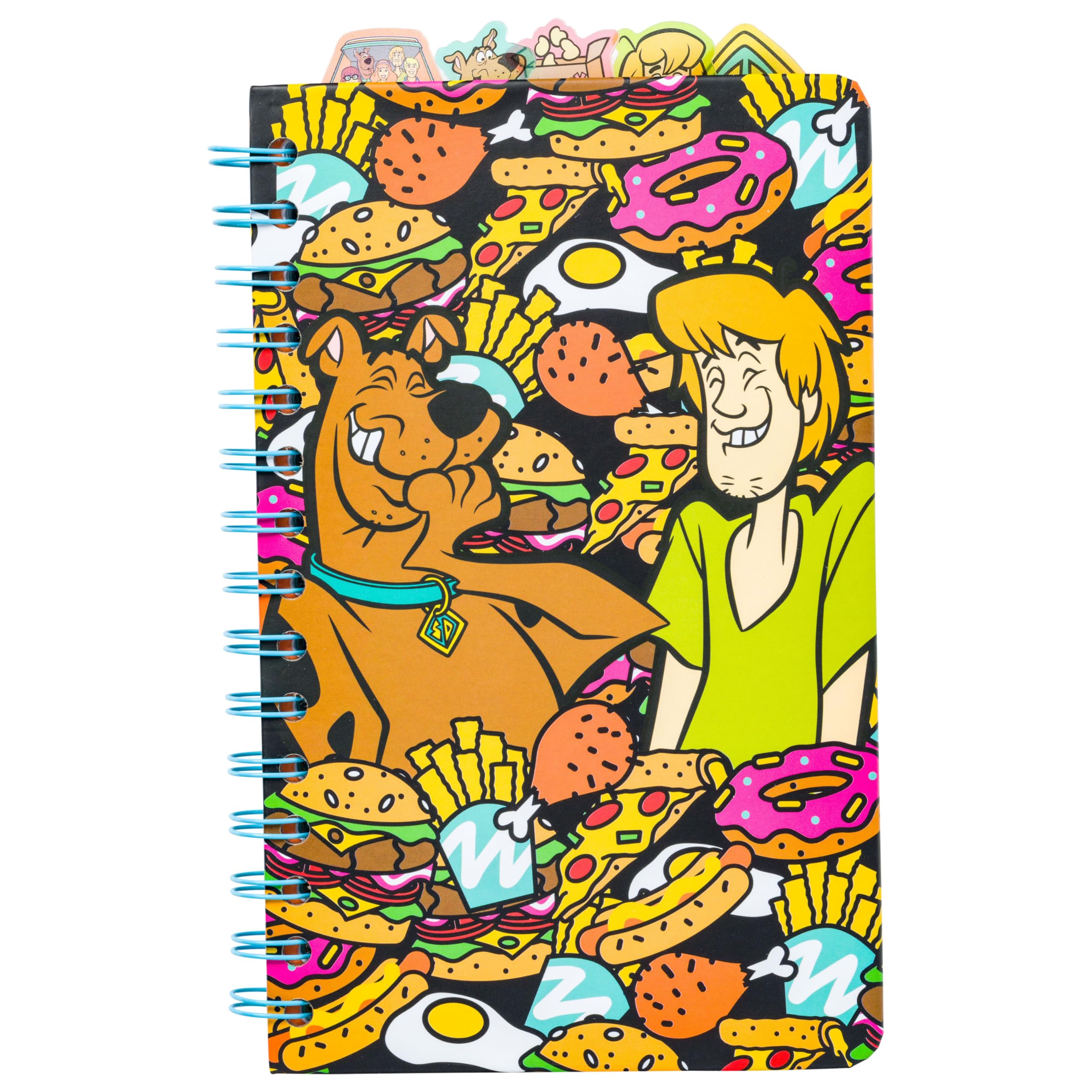 Silver Buffalo Scooby Doo Scooby Shaggy Junk Food 8" x 5" Spiral Tabbed Notebook