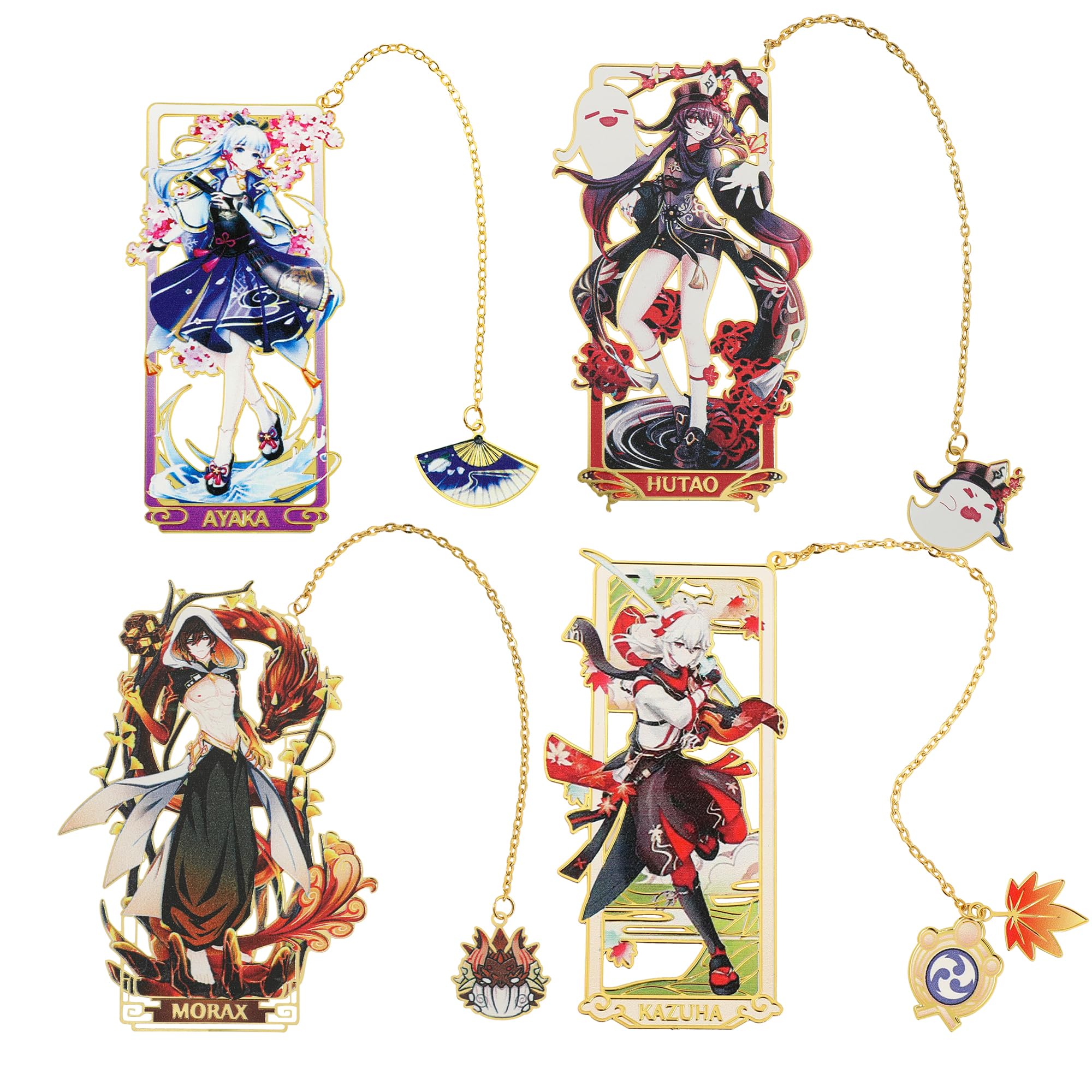 Game Hu Tao Metal Bookmark - Classic Anime Figure Bookmark, Great Gift for Game Fans, Reader, Friends or Teachers (Hu Tao)