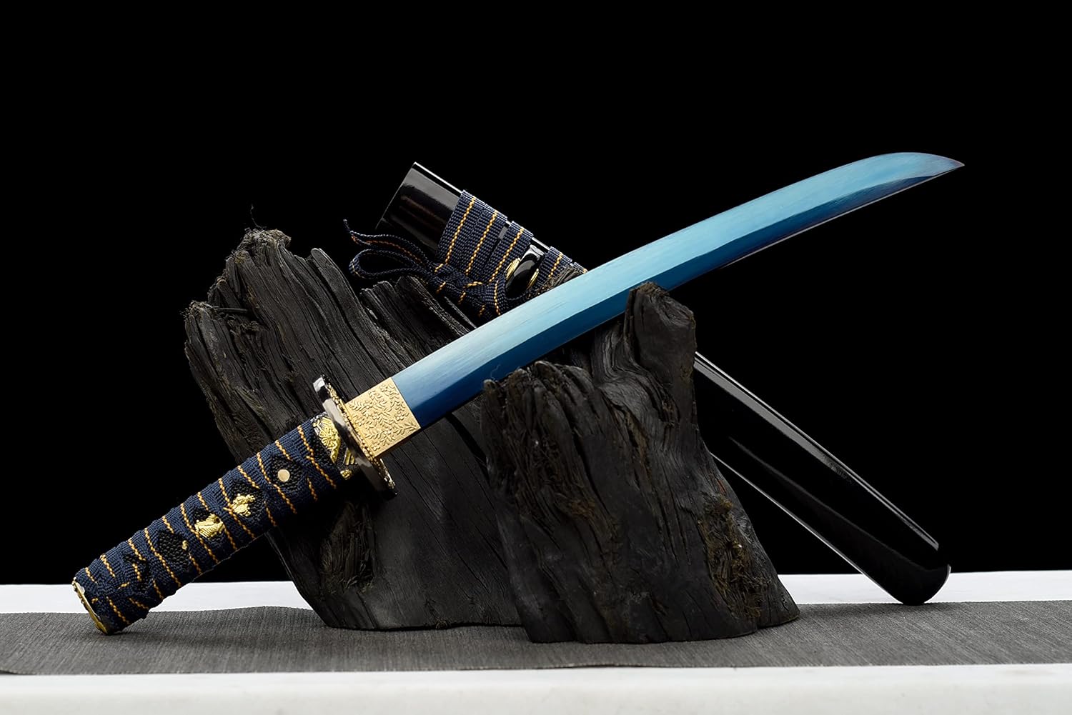 JIHPEN sword - Handmade Tanto Sword High Manganese Steel with Blue Blade