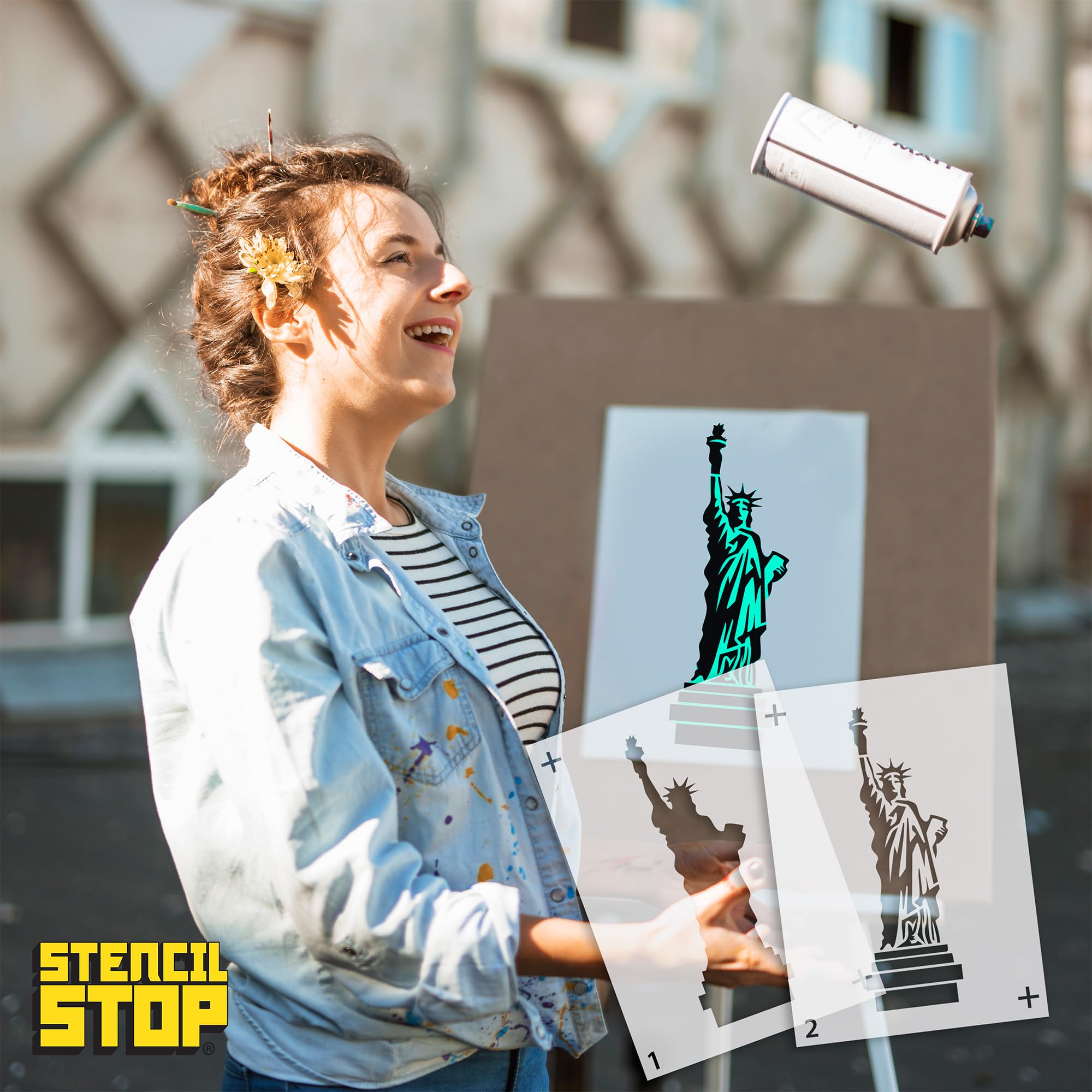 Stencil Stop Szablony do malowania w sprayu – spersonalizowane szablony do logo, firm, zdjęć – tworzywo sztuczne Mylar 14 mm