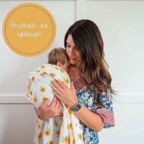 Miniatura 10 de LollyBanks Manta para envolver  100% muselina de algodón  Artículos esenciales para recién nacidos y bebés para niñas, registro  Estampado de pájaro