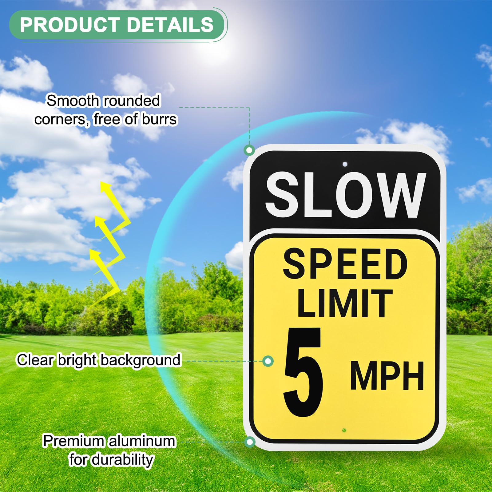 M METERXITY 2-Pack Speed Limit 5 MPH Sign - Image 2