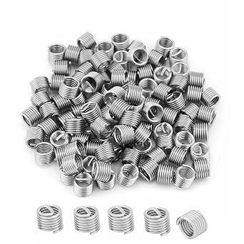 50PCS Helicoil Thread Repair Kits, M6 x 1.0 x 1.5D 304 Stainless Steel Wire Thread Inserts, M6 x 1.0 Helicoil Type Bolt Thread Repair Sleeve Assortment Set, Stripped Screw Hole Repair