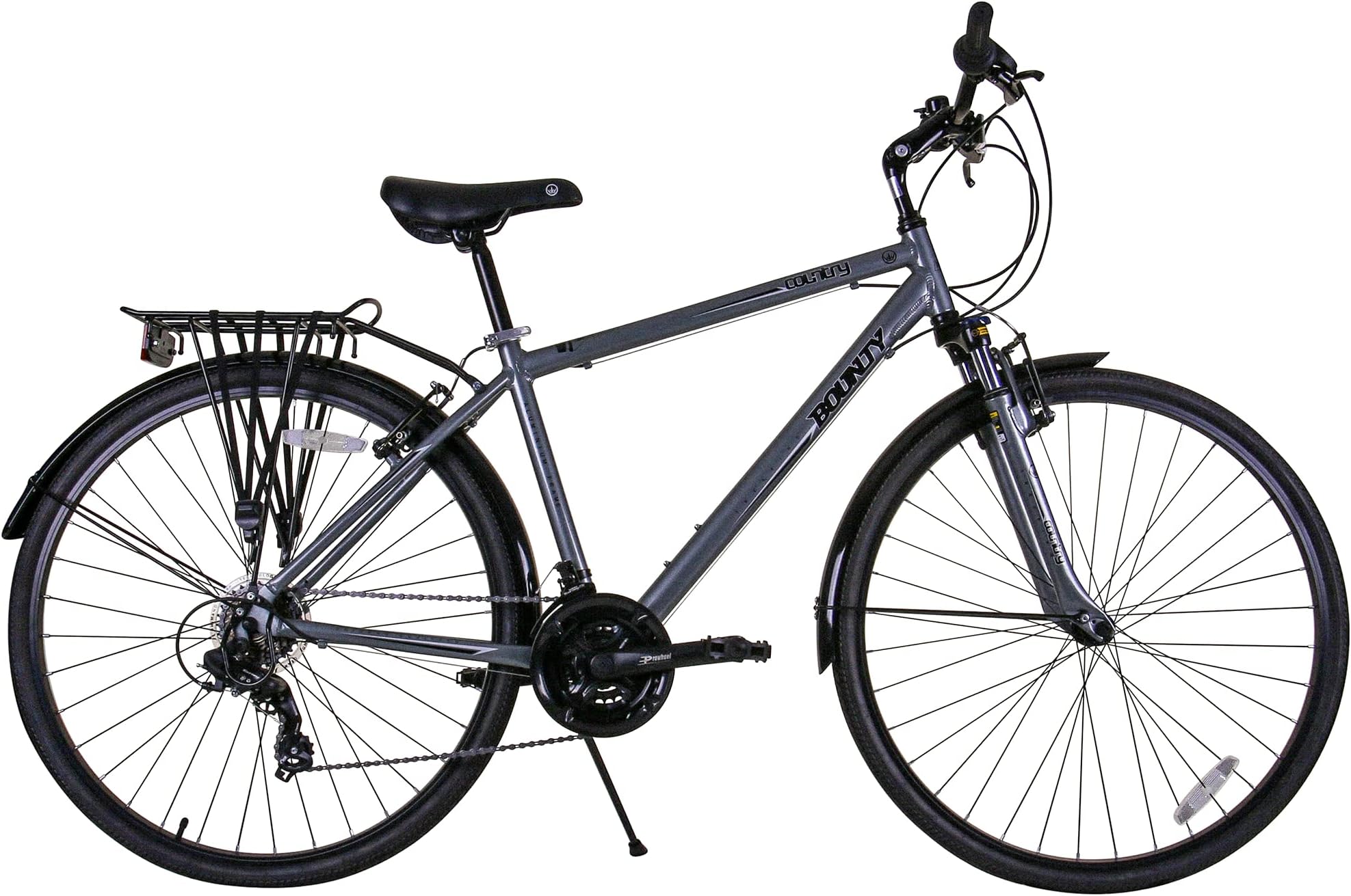 Bounty Country Hybrid Bike - Lightweight Alloy Frame, 18 Speed Shimano Gears, Zoom Suspension Forks - ideal for cycling Enthusiasts