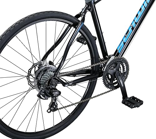 Miniatura 7 de Schwinn Vantage - Bicicleta híbrida deportiva para hombres y mujeres, transmisión de 21 o 24 velocidades, marco de aluminio, barra plana, frenos de