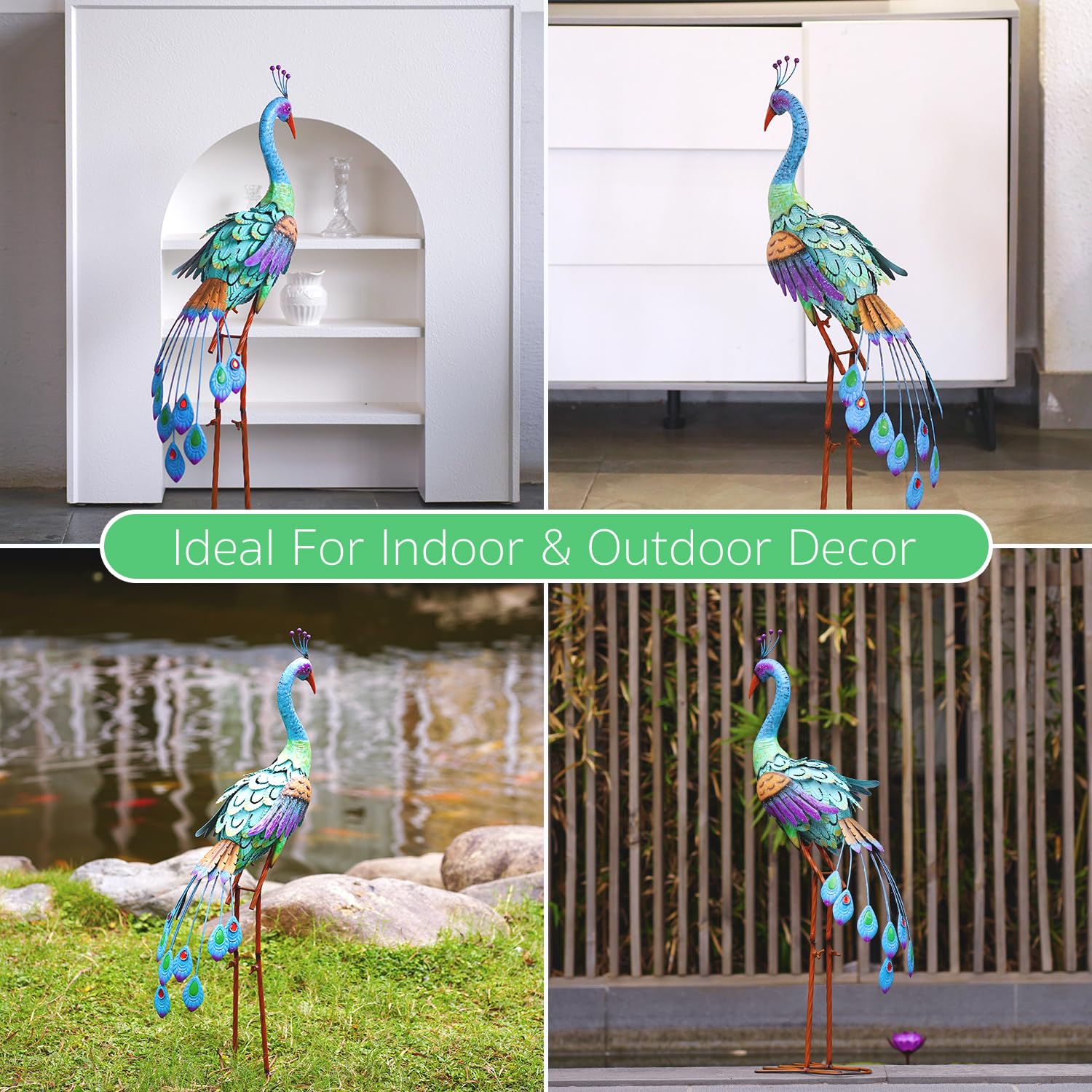 goa peacock タンクトップ① Amazon.com : Goodeco 33.5 Inch Metal Peacock Garden Decor