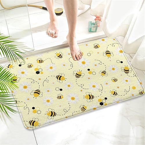 Miniatura 8 de Tapete de baño de cachemira de imitación de hongos, goma antideslizante, absorbente, suave, para bañera, ducha y fregadero (17 pulgadas de ancho x