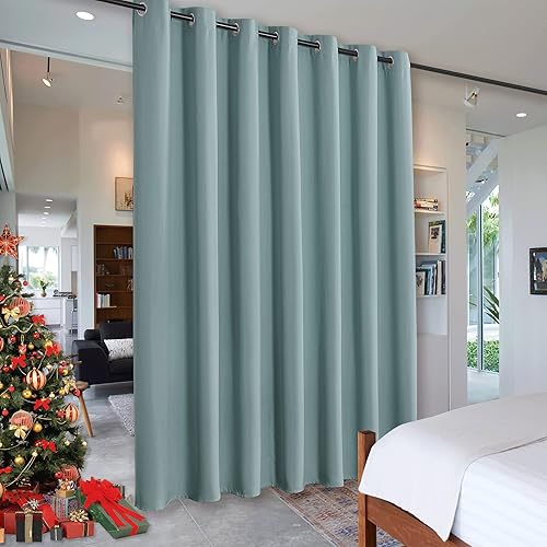 RYB HOME Cortina de privacidad para puerta corrediza de cristal, bloque de luz que reduce el ruido, cortina aislada de techo a suelo, para