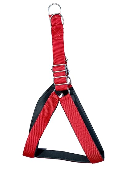 Tame Love Adjustable Dog Chest Belt Harness for Adult Breeds (Red Color - 1.25 Inch)