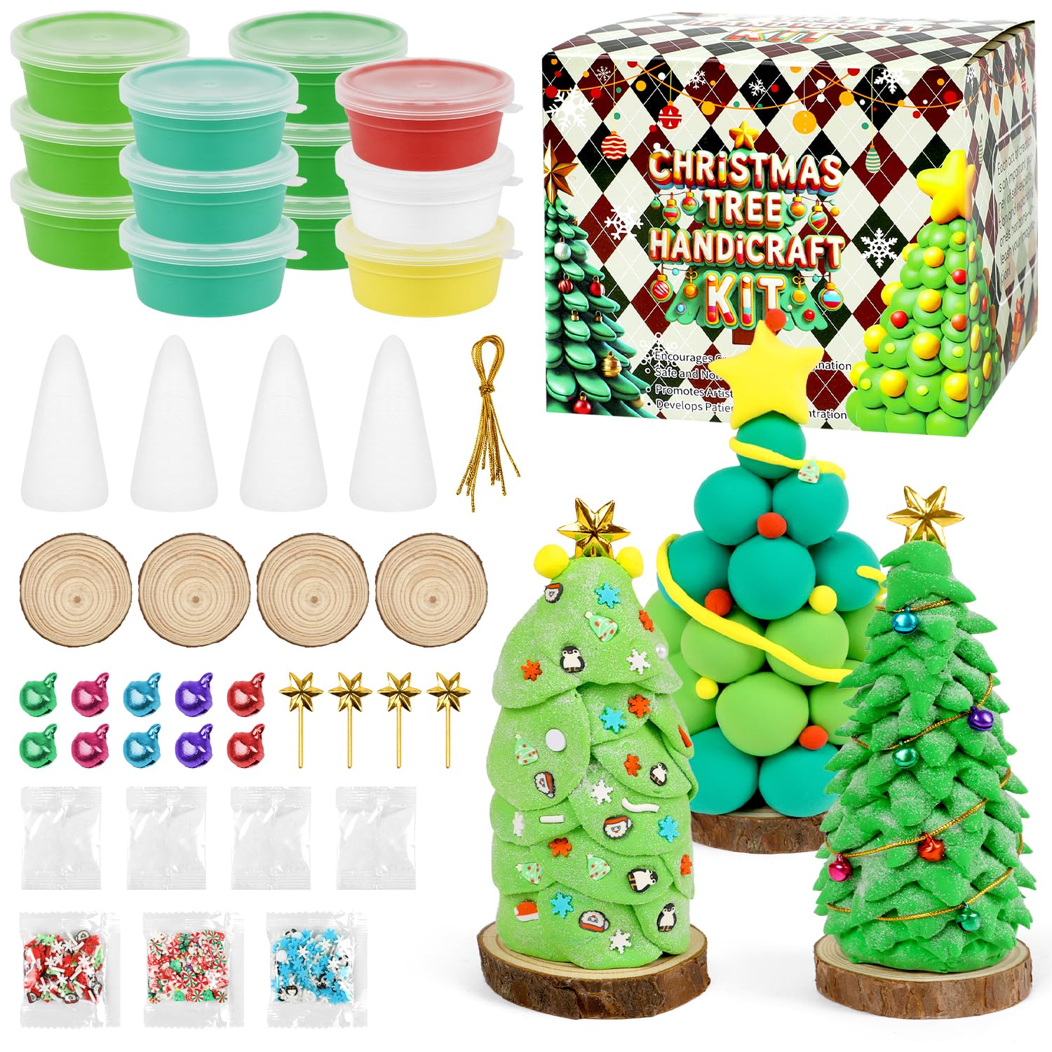 VEYLIN Christmas Tree Craft Kit with Ultra Light Clay