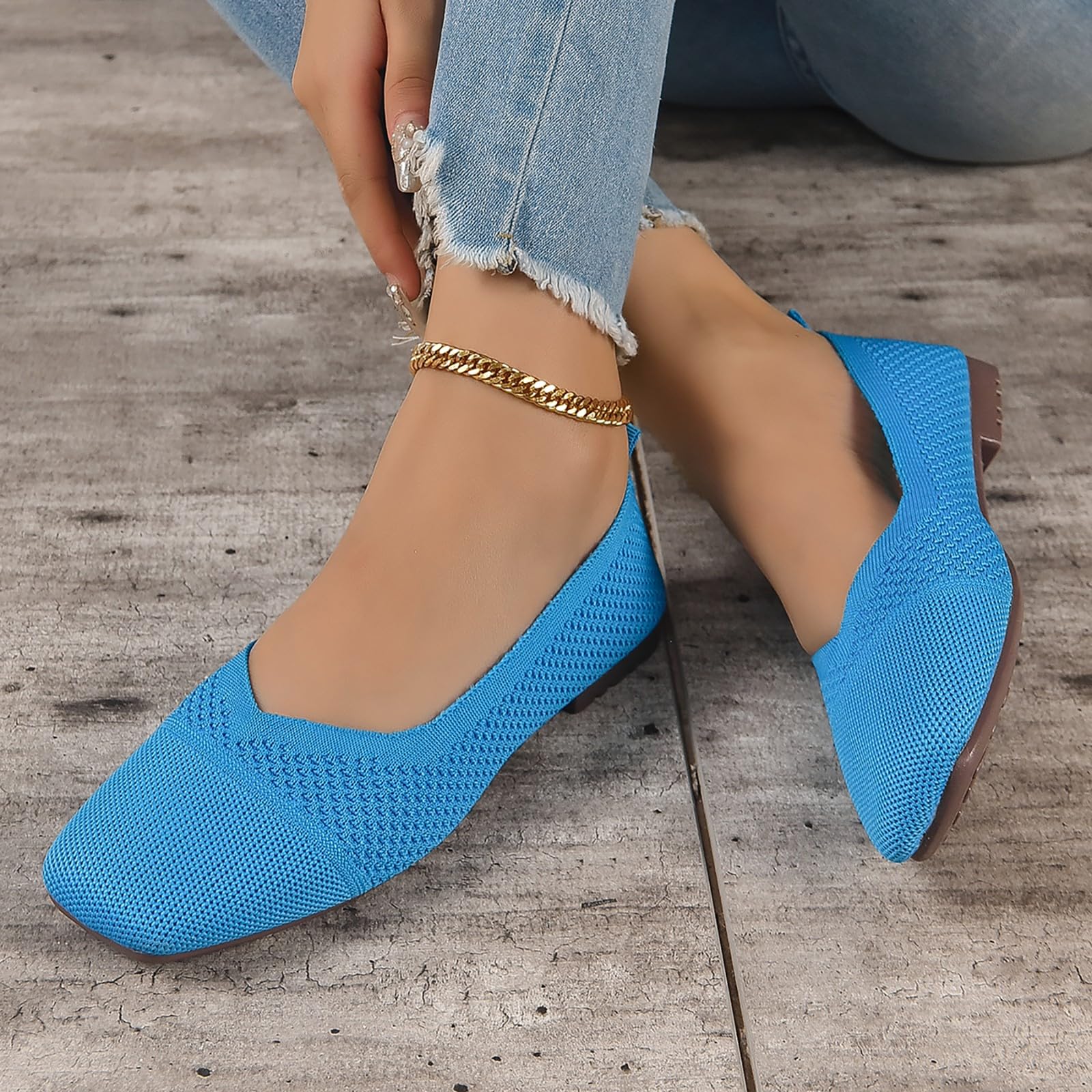 Zapatos Mujer Bailarinas Verano Elegantes Mocasines Cuadrados