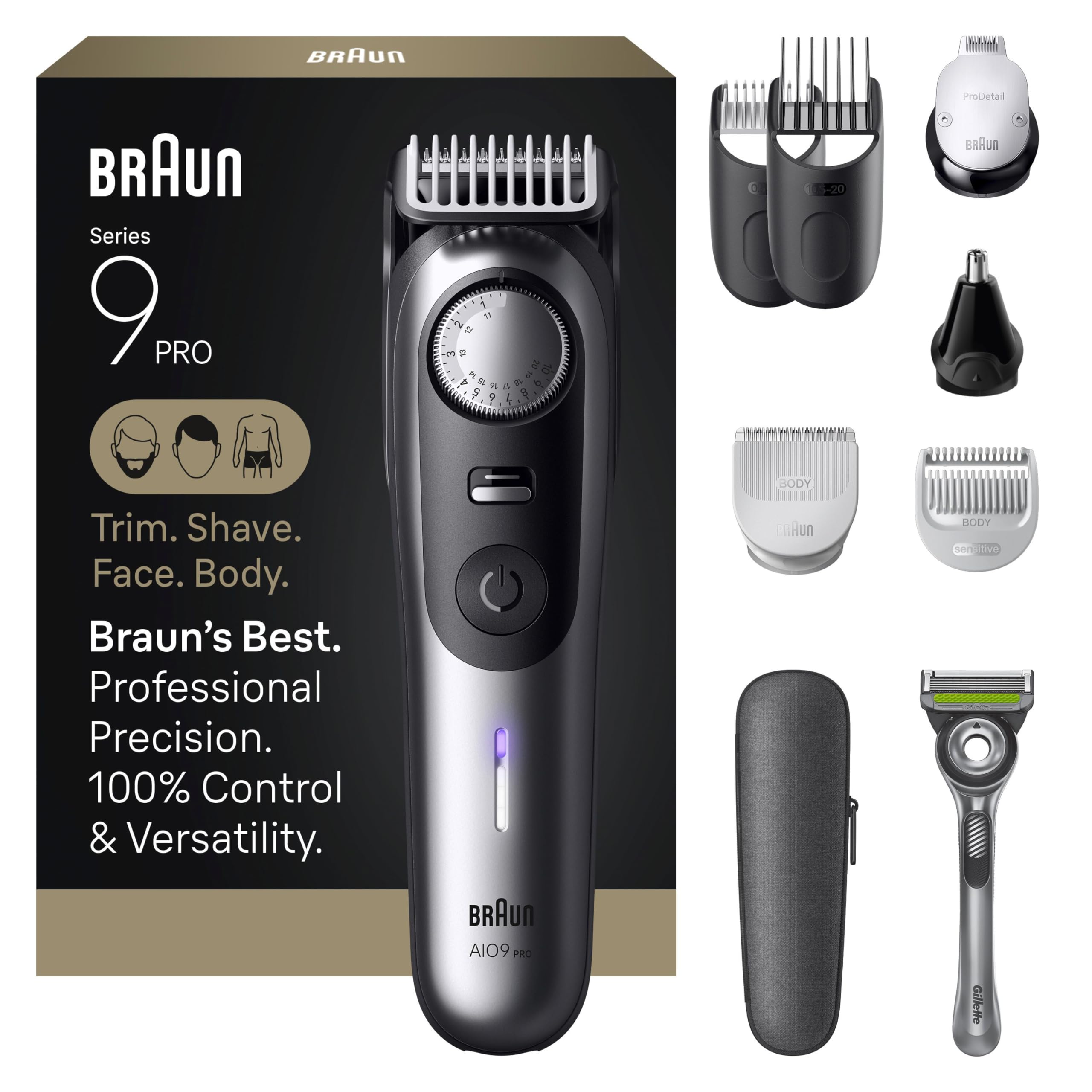 Braun All-in-One Series 9 PRO Trimmer Kit, 50+ Lengths, ProBlade