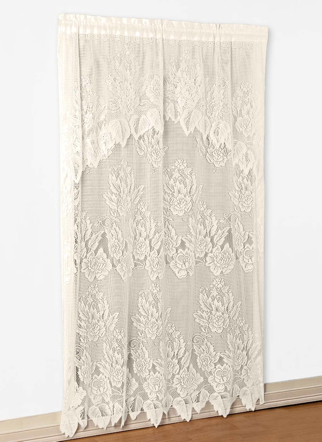 Carol Wright Gifts Lace Panel with Valance, Beige, Size 60