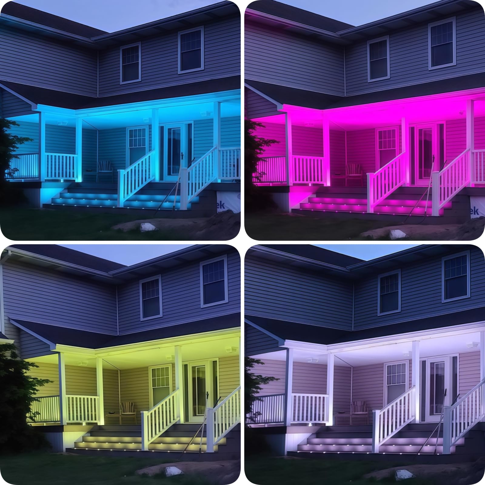 Terrassen Einbaustrahler Aussen, 12V Ø42mm LED Bodeneinbaustrahler mit Timer, IP67 wasserdicht Terrassen Einbaustrahler für Außen-12er Set RGB+warmweiß, Terassenbeleuchtungen Garten Spot