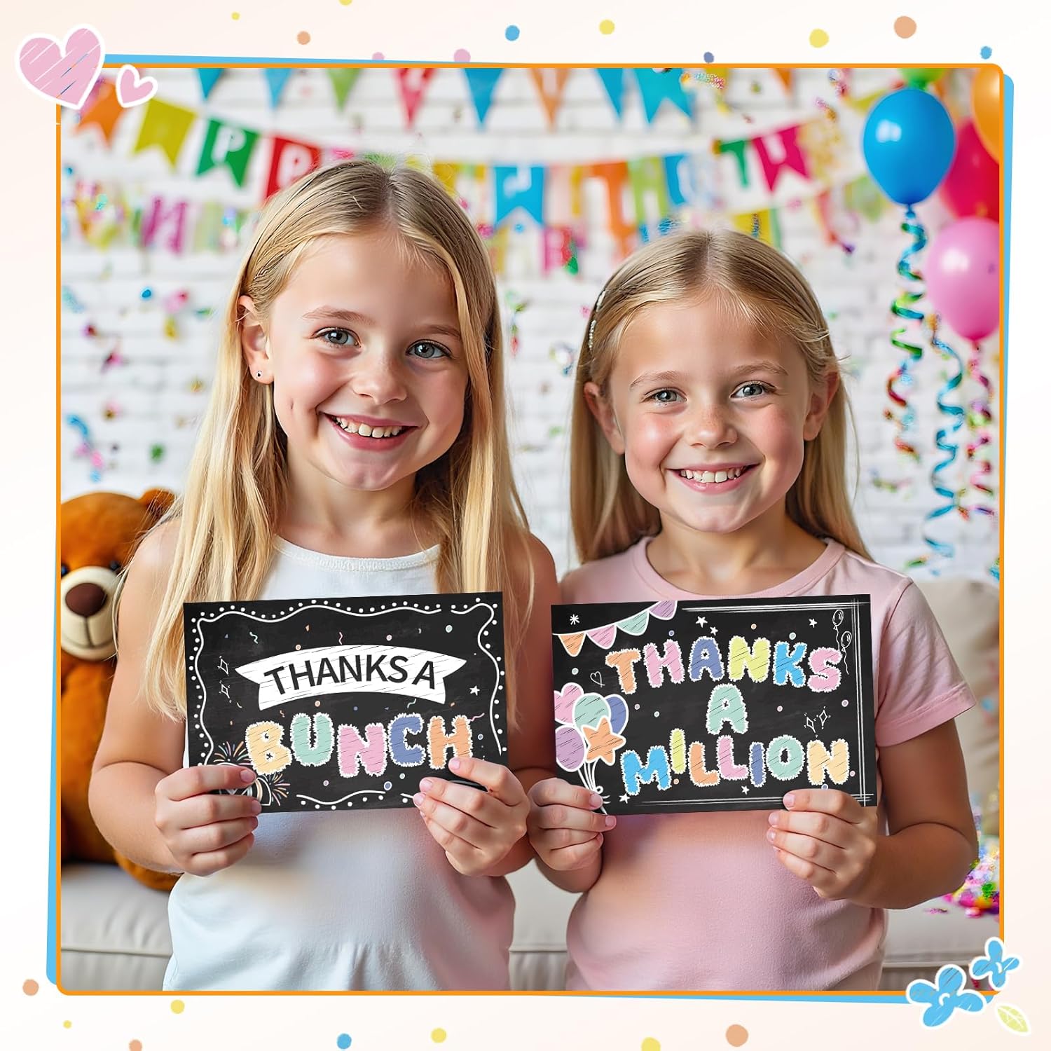60 Bulk Thank You Cards with Envelopes – 4x6“ Kids Thank You Card for Teachers – Funny Chalkboard Appreciation Blank Cards for Baby Shower, Birthday and Small Business - Image 7