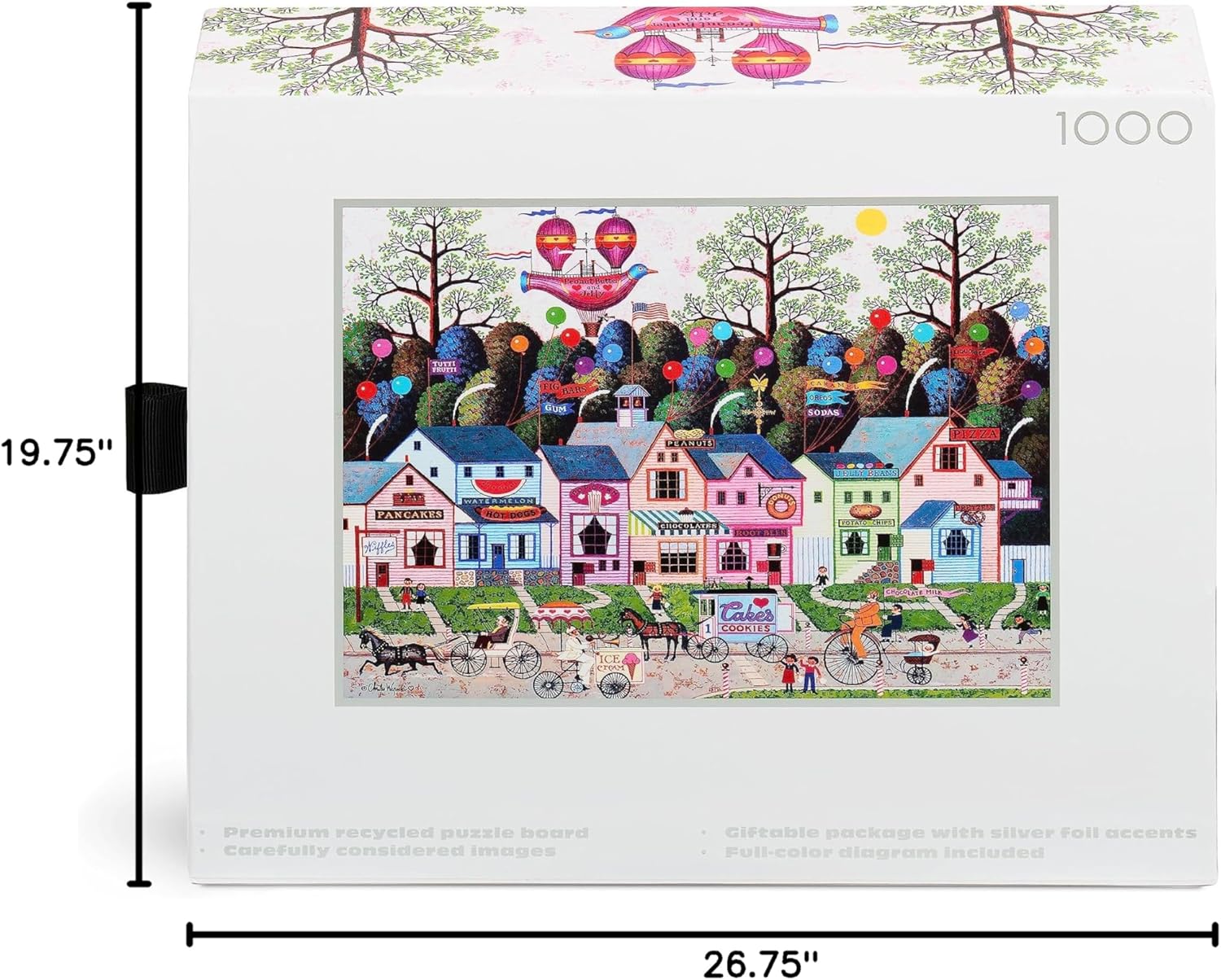 Buffalo Games - Silver Select - Charles Wysocki - Charles Wysocki - Confection Street - 1000 Piece Jigsaw Puzzle For Adults -Challenging Puzzle Perfect for Game Nights - Finished Size is 26.75 x 19.75