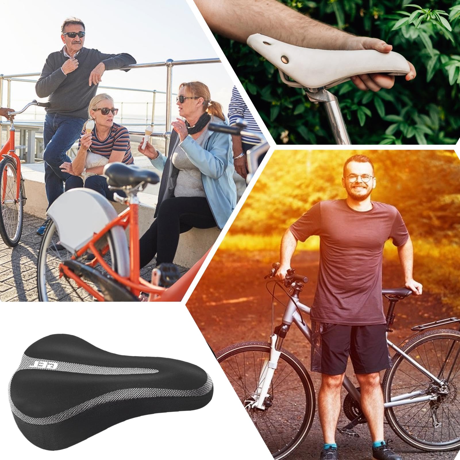 Coprisella Imbottito Per Ciclismo - Rivestimento Sella Bici Confortevole In Silicone Imbottito - Parte Di Ricambio Morbida Regolabile E Impermeabile Per Uomo E Donna Con Design Universale